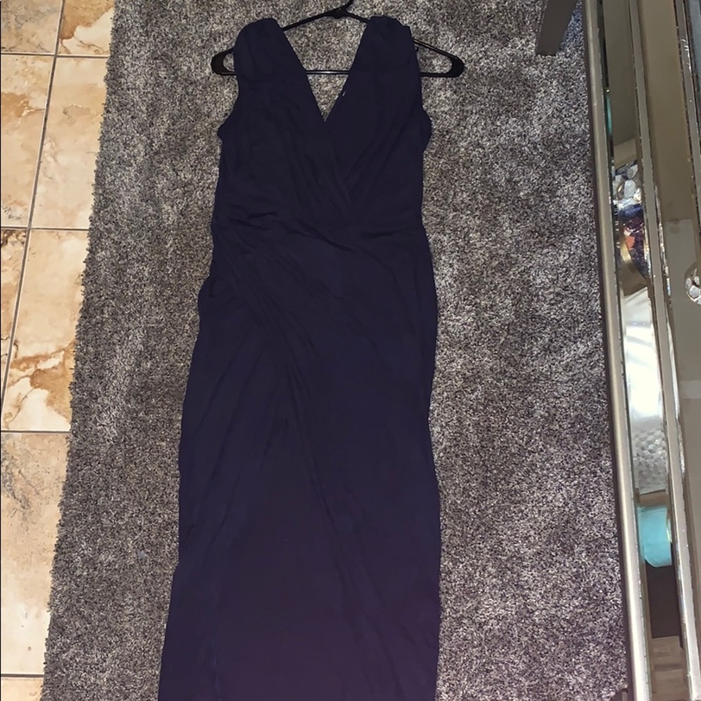Velvet navy blue dress